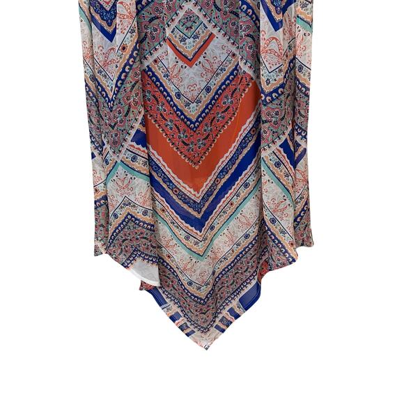 Sequin Hearts Scarf Dress Halter Keyhole Bohemian Sheer Lined Side Slit Small - Picture 2 of 9